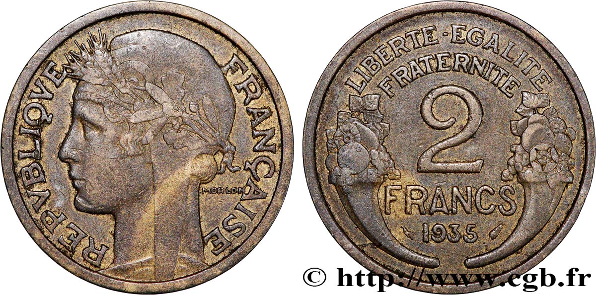 2 francs Morlon 1935  F.268/8 TB 