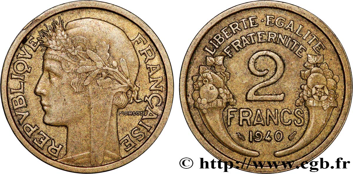 2 francs Morlon 1940  F.268/13 XF 