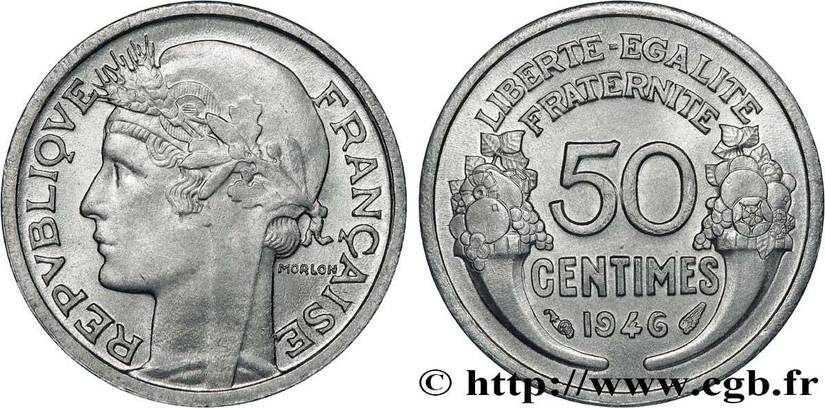 50 centimes Morlon, légère 1946  F.194/8 SPL64 