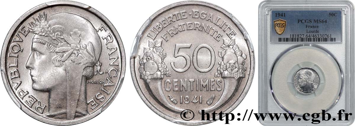 50 centimes Morlon, lourde 1941  F.193/2 fST64 PCGS