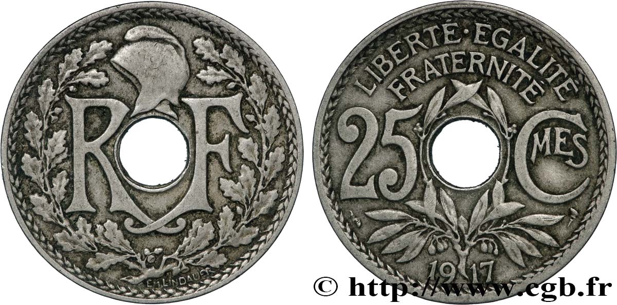 25 centimes Lindauer 1917  F.171/1 BC 