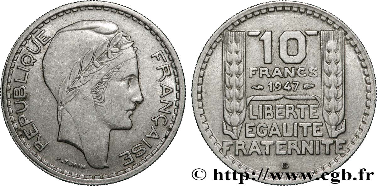 10 francs Turin, petite tête 1947 Beaumont-Le-Roger F.362/2 EBC 