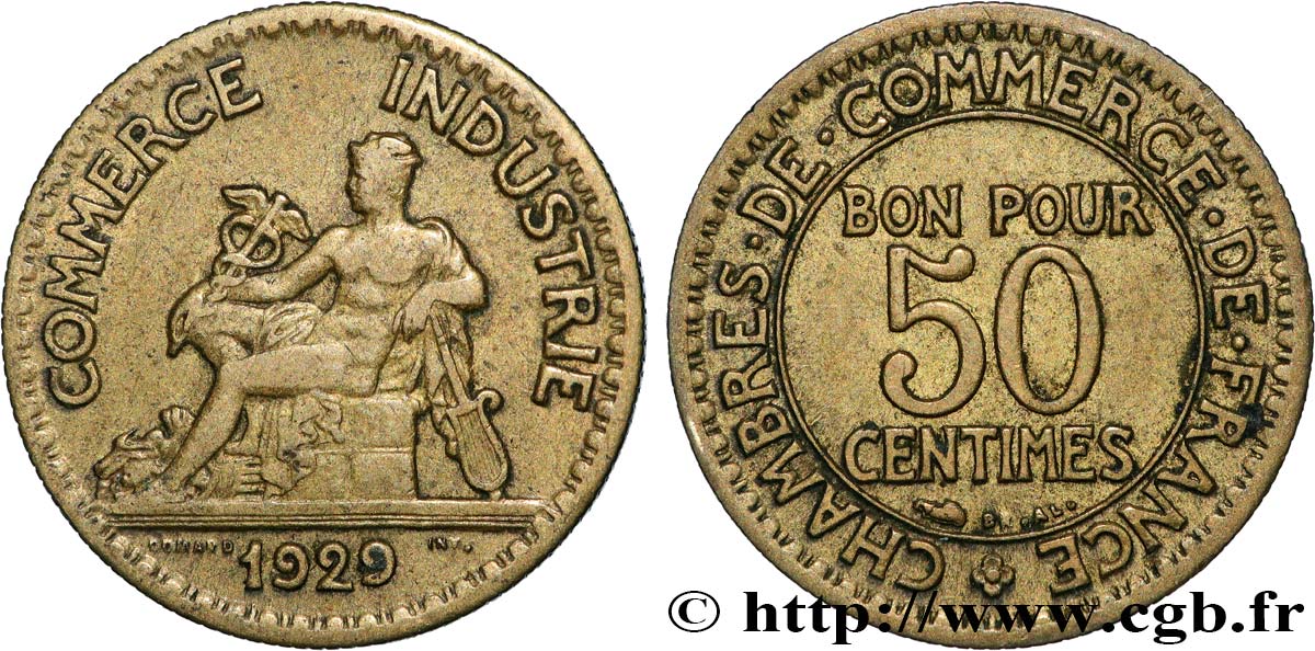 50 centimes Chambres de Commerce 1929  F.191/11 S 