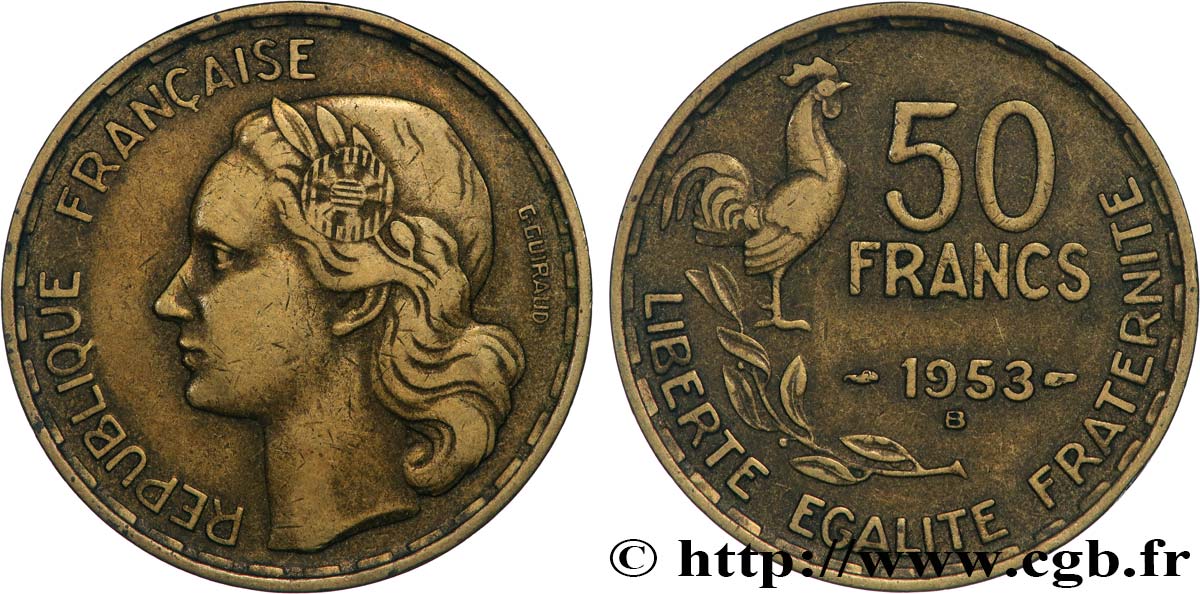 50 francs Guiraud 1953 Beaumont-le-Roger F.425/11 VF 
