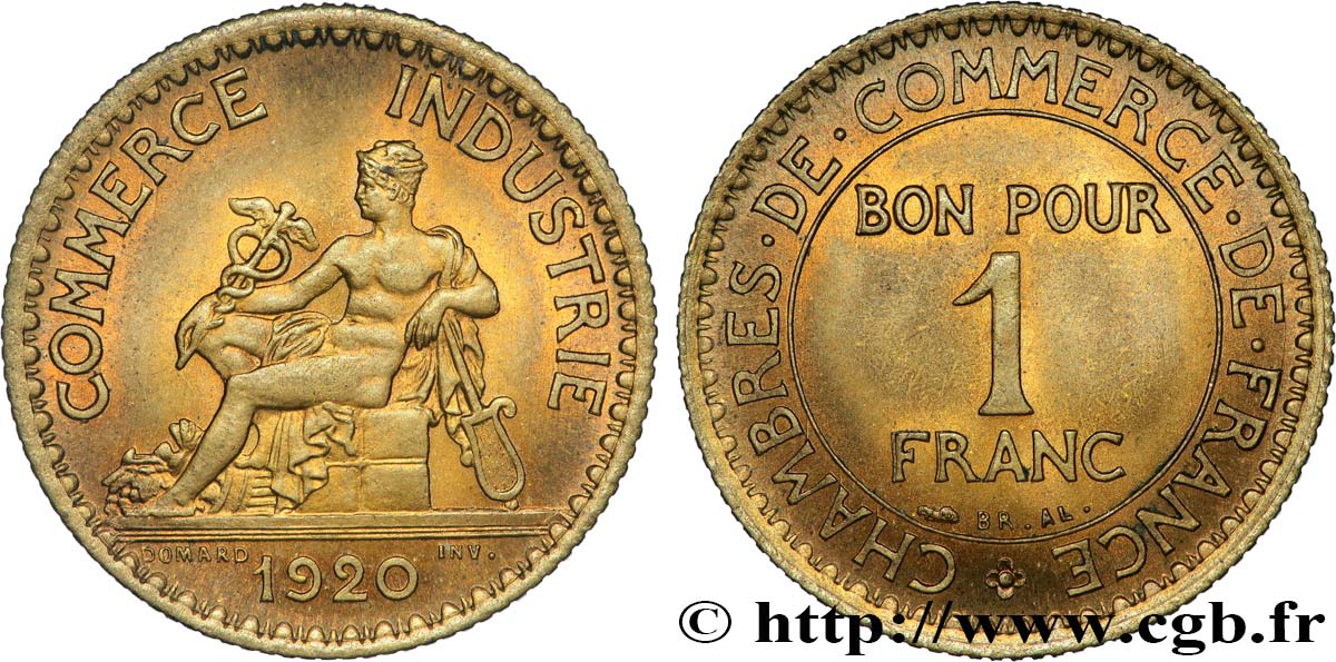1 franc Chambres de Commerce 1920 Paris F.218/2 FDC65 