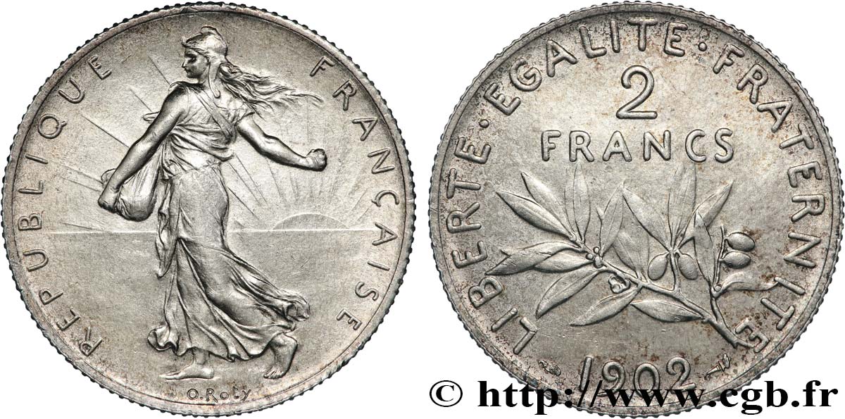 2 francs Semeuse 1902  F.266/7 SUP+ 