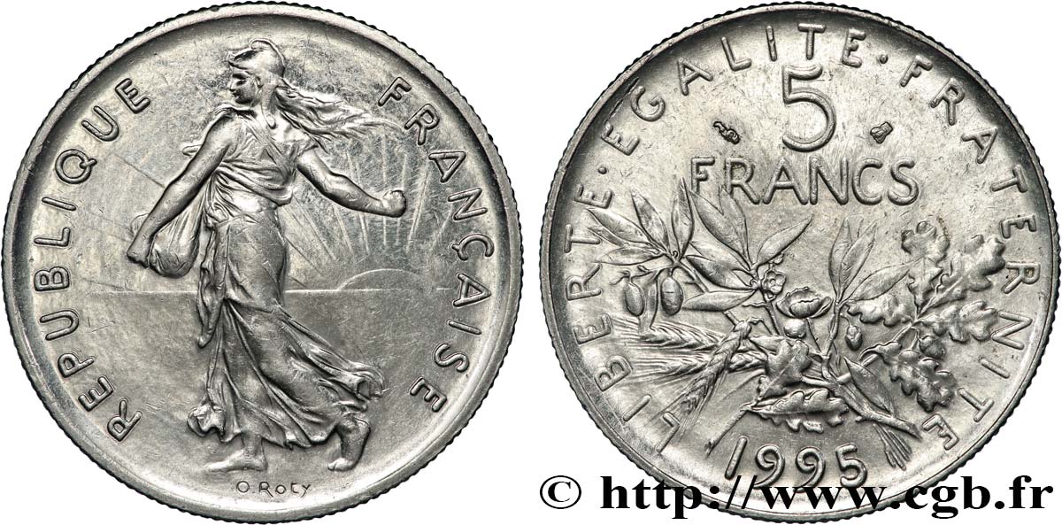 5 francs Semeuse, nickel 1995 Pessac F.341/31 SPL63 