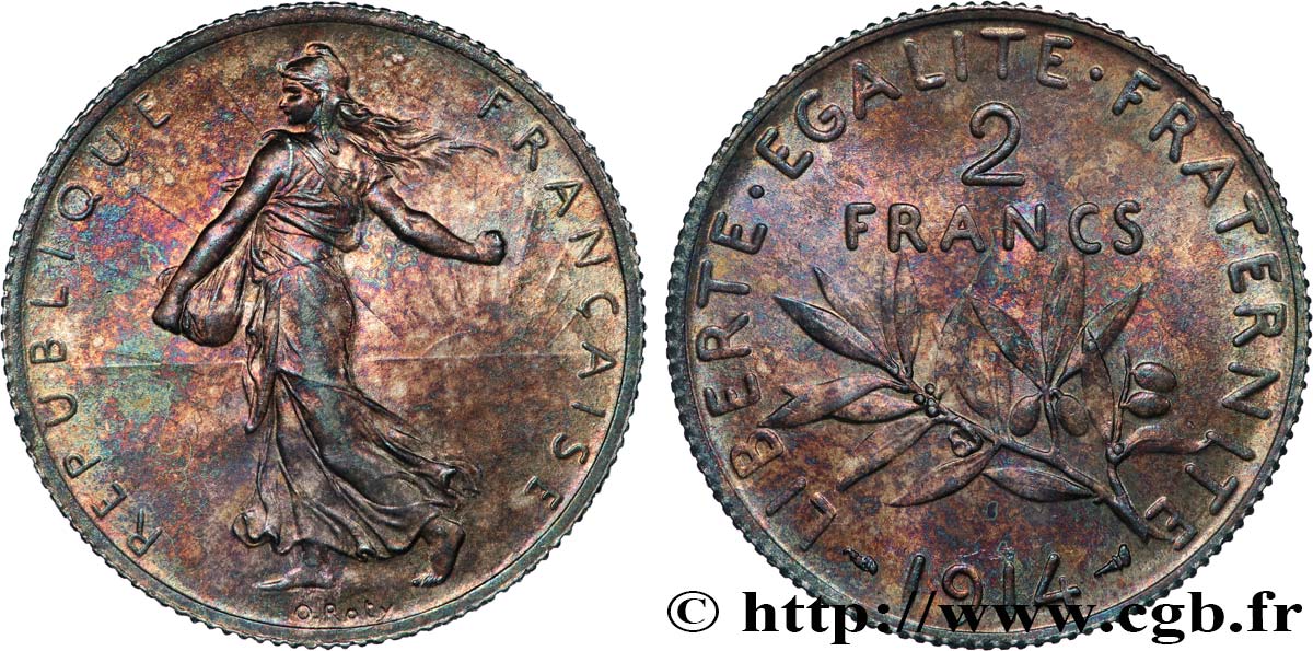2 francs Semeuse 1914  F.266/15 SPL63 