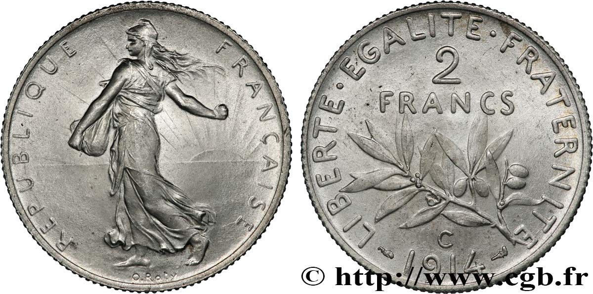 2 francs Semeuse 1914 Castelsarrasin F.266/16 MS65 