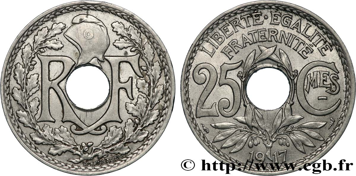 25 centimes Lindauer, Cmes souligné 1917  F.170/5 TTB+ 