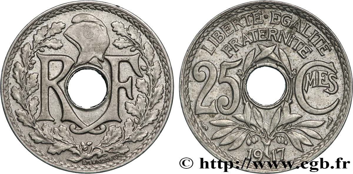 25 centimes Lindauer 1917  F.171/1 XF 