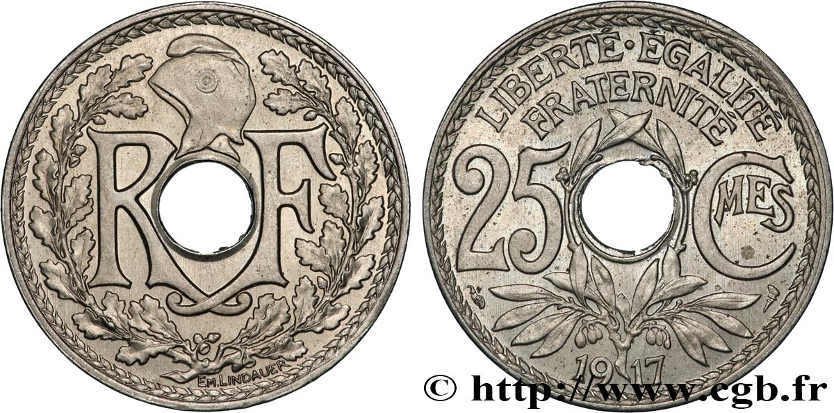 25 centimes Lindauer 1917  F.171/1 SPL 