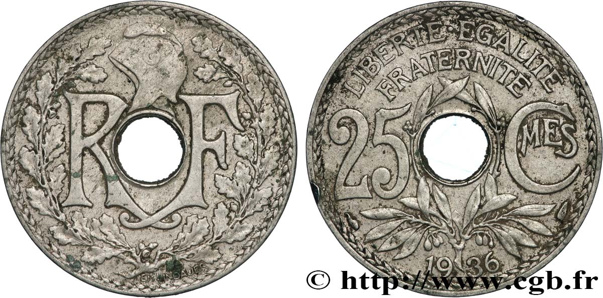 25 centimes Lindauer 1936  F.171/19 TTB 