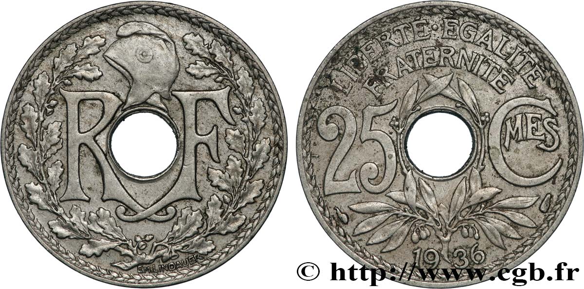 25 centimes Lindauer 1936  F.171/19 TTB+ 
