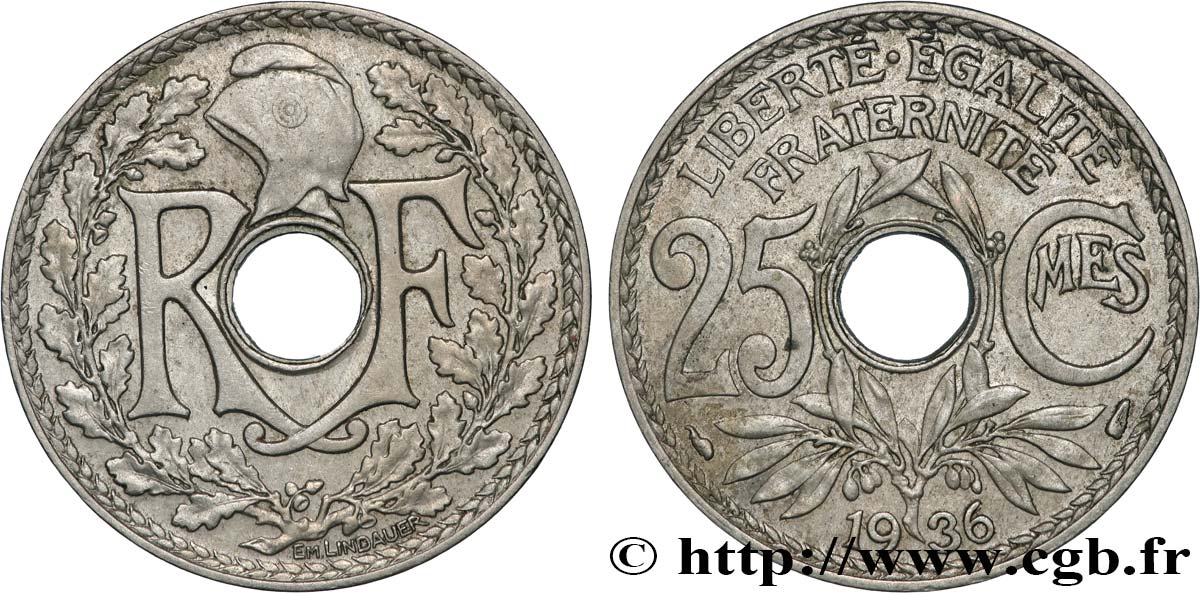 25 centimes Lindauer 1936  F.171/19 MBC+ 