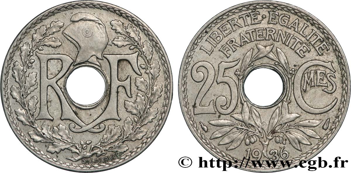 25 centimes Lindauer 1936  F.171/19 MS60 