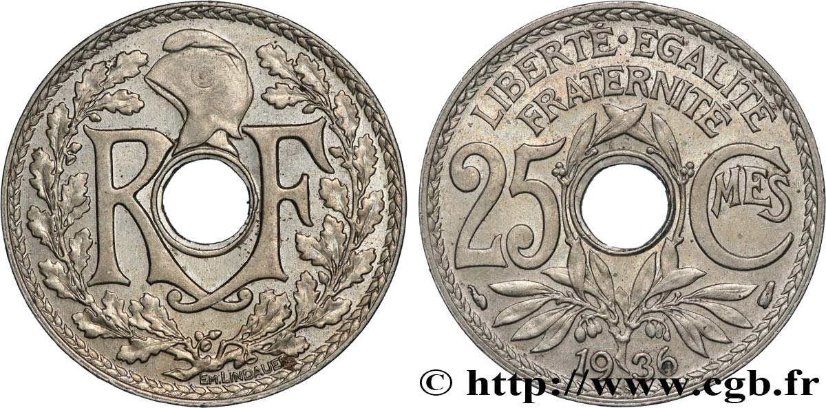 25 centimes Lindauer 1936  F.171/19 VZ60 