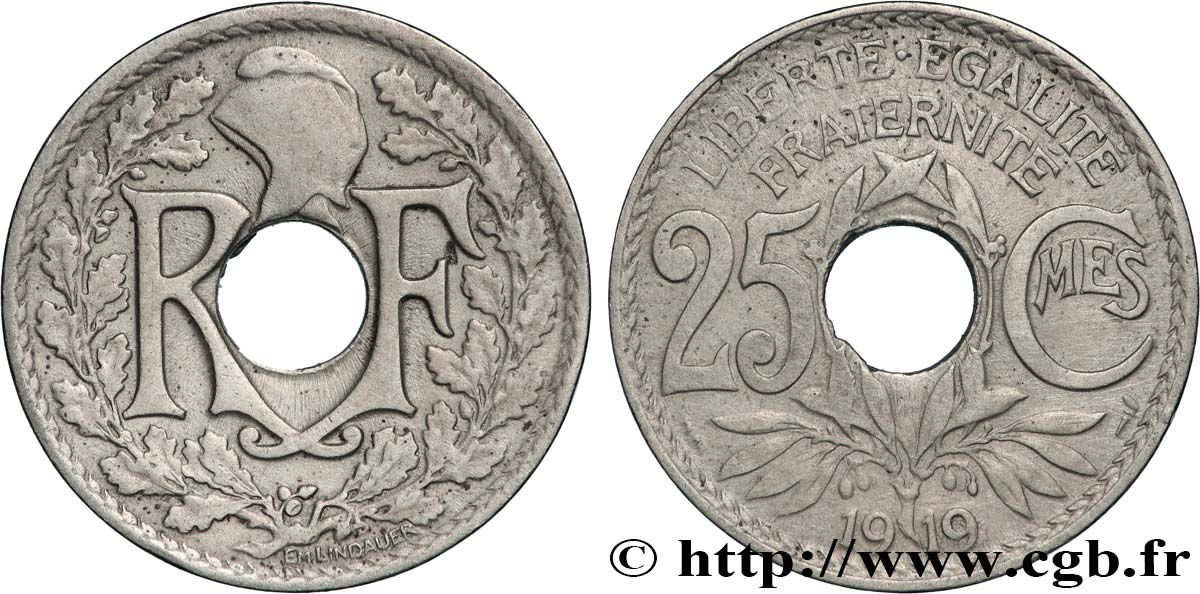 25 centimes Lindauer 1919  F.171/3 VF 