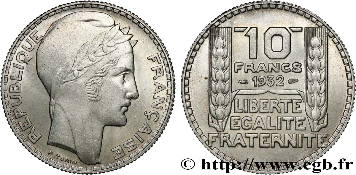 10 francs Turin 1932  F.360/5 MS64 