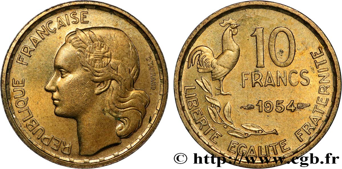 10 francs Guiraud 1954  F.363/10 SPL+ 