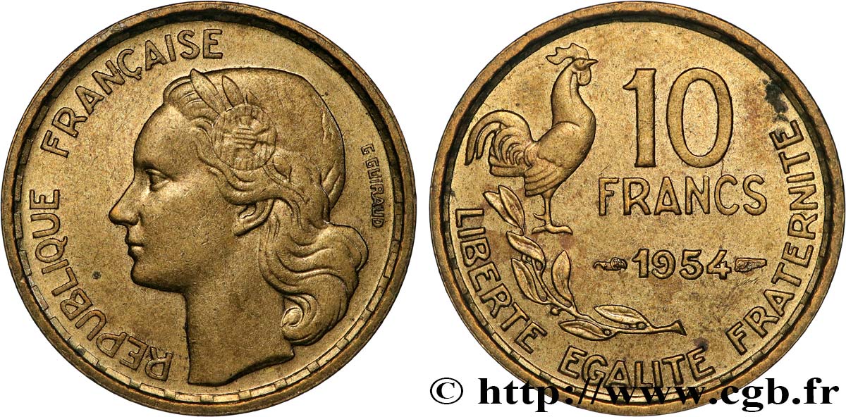 10 francs Guiraud 1954  F.363/10 SUP 