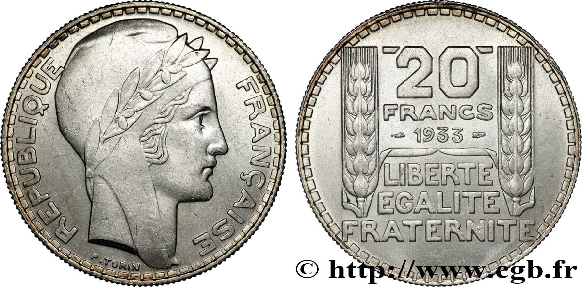 20 francs Turin, Rameaux Longs 1933  F.400/5 SPL64 