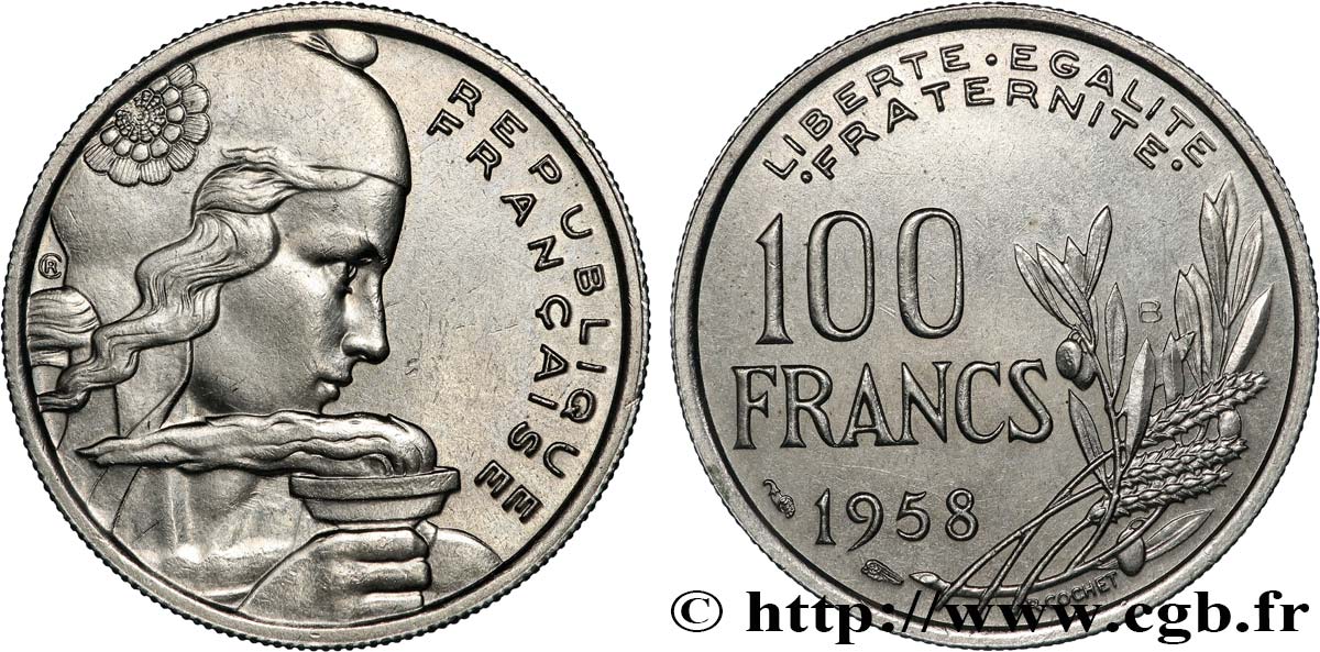 100 francs Cochet 1958 Beaumont-Le-Roger F.450/14 SUP 