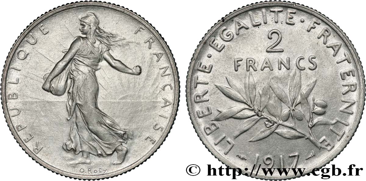 2 francs Semeuse 1917  F.266/19 XF 