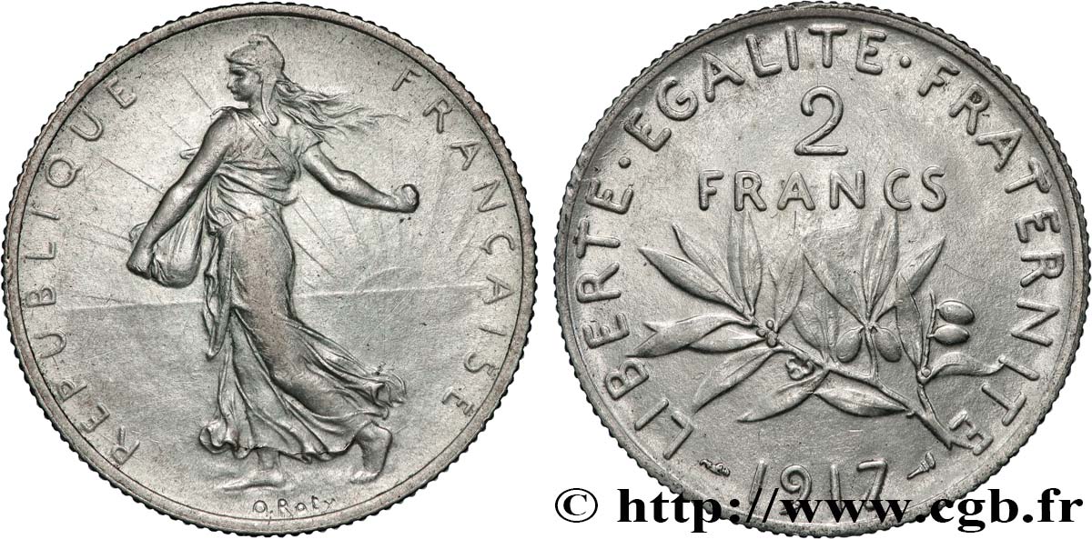 2 francs Semeuse 1917  F.266/19 MBC 