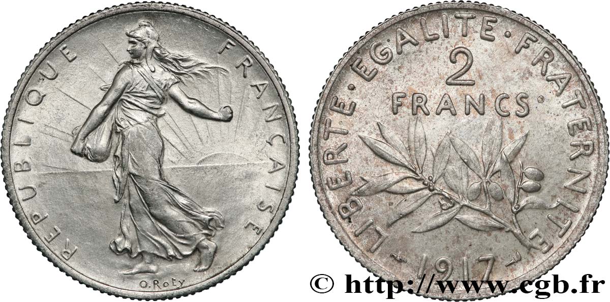 2 francs Semeuse 1917  F.266/19 EBC 