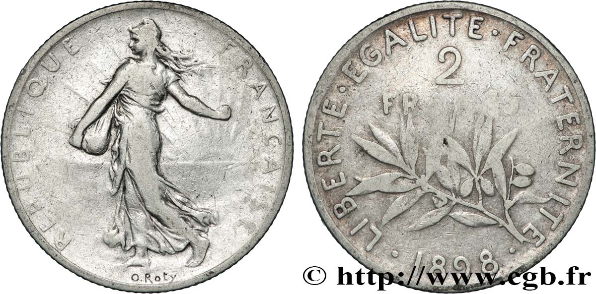 2 francs Semeuse 1898  F.266/1 B+ 
