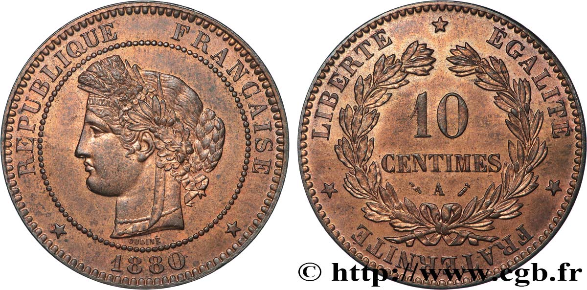 10 centimes Cérès 1880 Paris F.135/24 fST63 