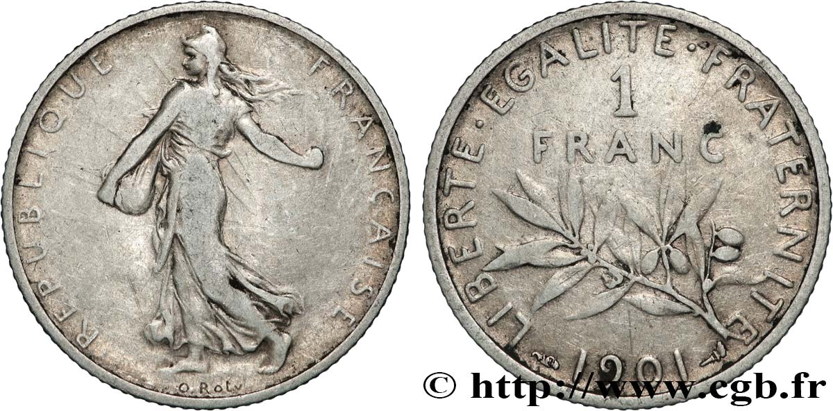 1 franc Semeuse 1901  F.217/6 B+ 