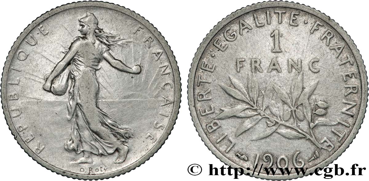 1 franc Semeuse 1906 Paris F.217/11 TB 
