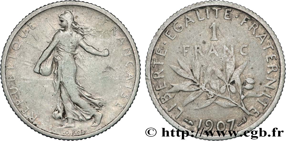 1 franc Semeuse 1907 Paris F.217/12 S 