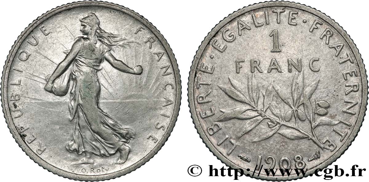 1 franc Semeuse 1908 Paris F.217/13 VF 