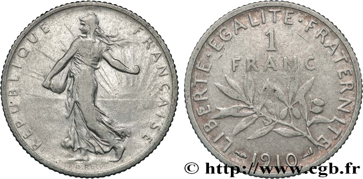 1 franc Semeuse 1910 Paris F.217/15 BC 