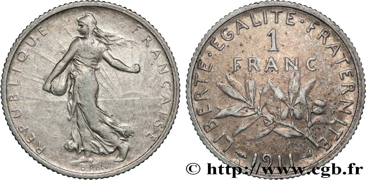 1 franc Semeuse 1911 Paris F.217/16 TB+ 