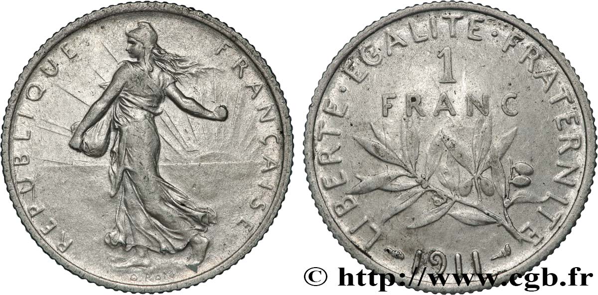 1 franc Semeuse 1911 Paris F.217/16 BC+ 