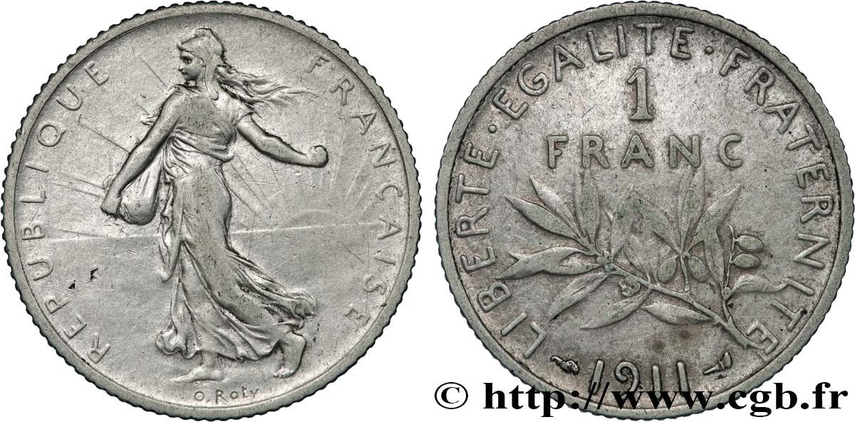 1 franc Semeuse 1911 Paris F.217/16 TB+ 