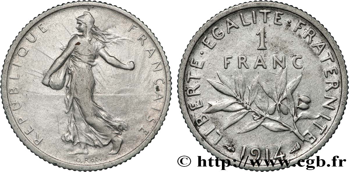 1 franc Semeuse 1914 Paris F.217/19 TTB+ 