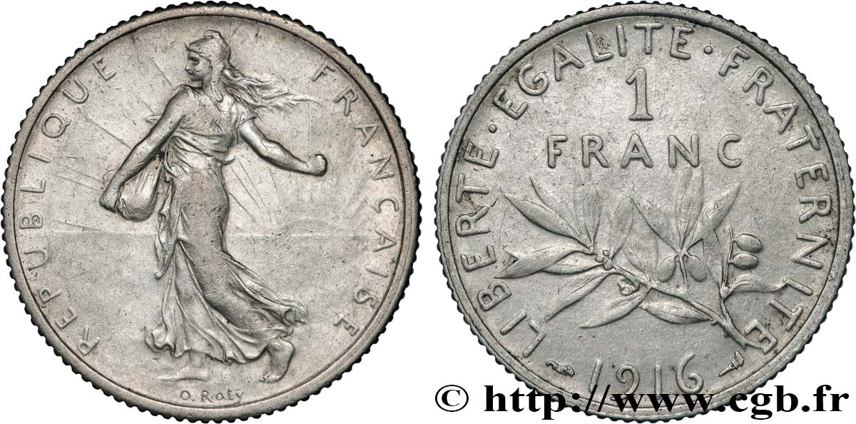 1 franc Semeuse 1916 Paris F.217/22 EBC 