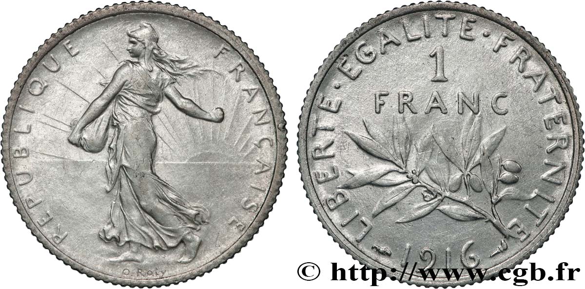 1 franc Semeuse 1916 Paris F.217/22 fST 