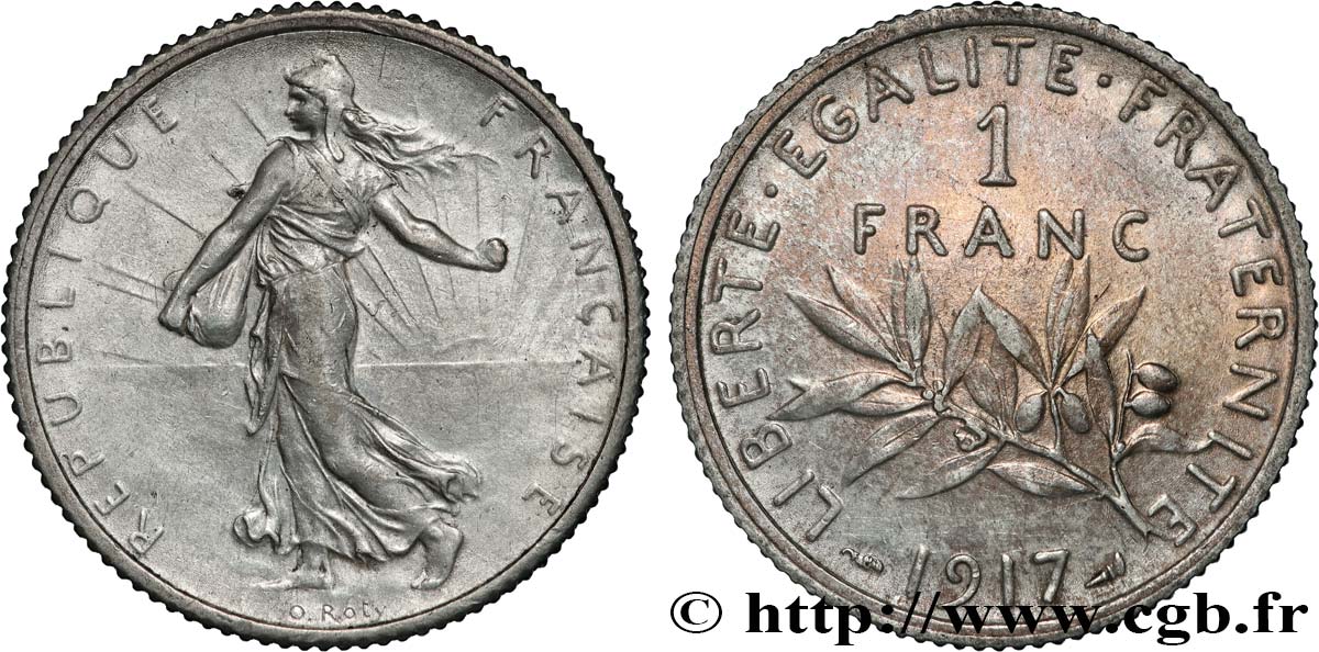 1 franc Semeuse 1917  F.217/23 SPL+ 