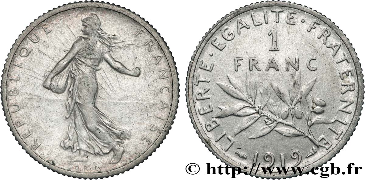 1 franc Semeuse 1919 Paris F.217/25 TTB+ 