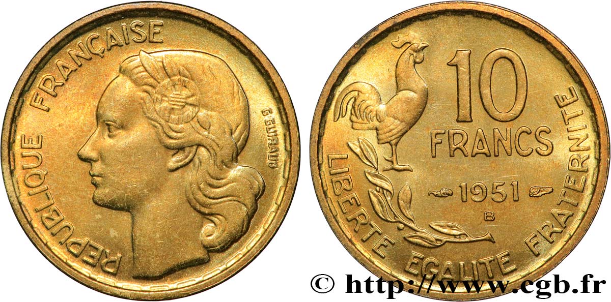 10 francs Guiraud 1951 Beaumont-Le-Roger F.363/5 ST65 