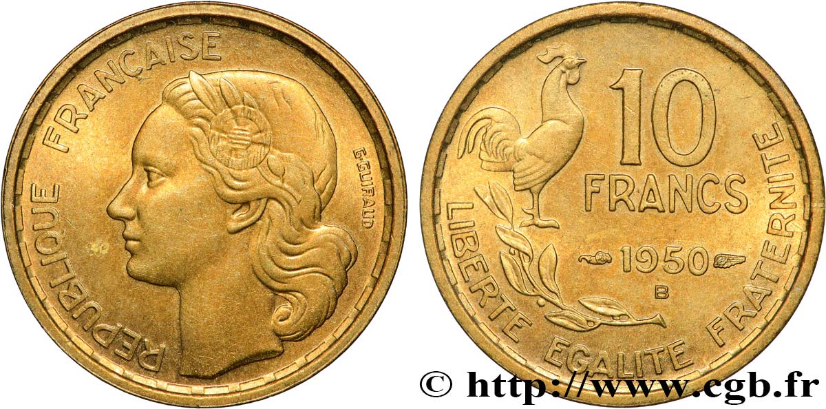 10 francs Guiraud 1950 Beaumont-Le-Roger F.363/3 MS63 