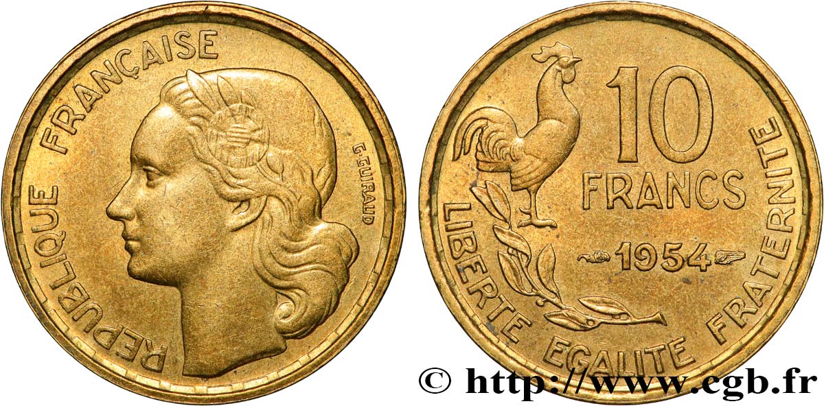 10 francs Guiraud 1954  F.363/10 SUP62 