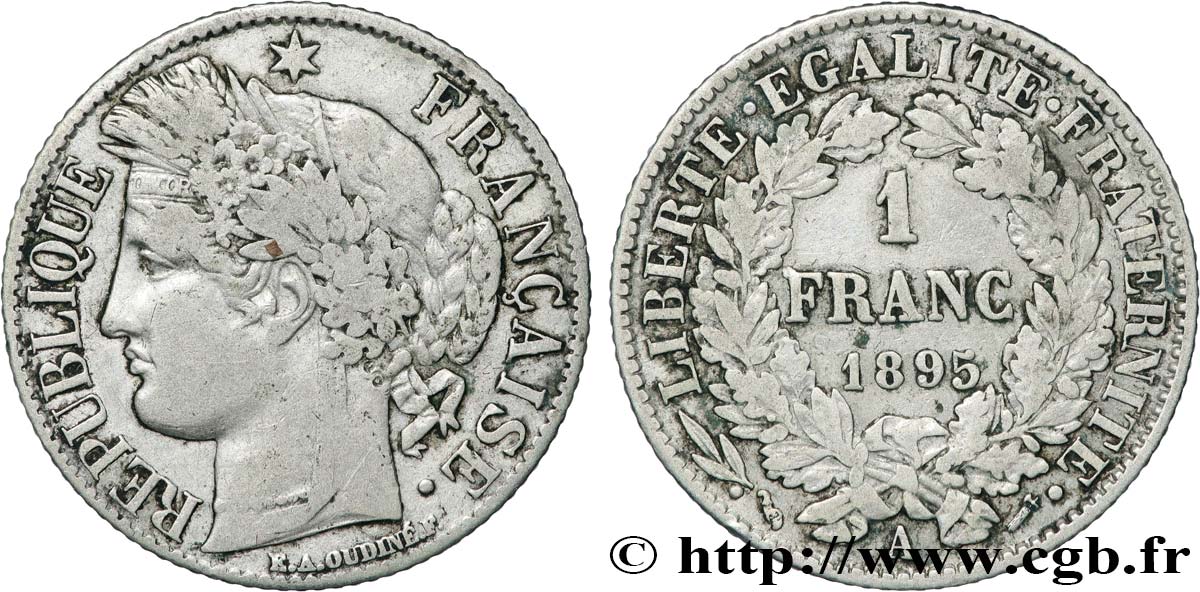 1 franc Cérès, Troisième République 1895 Paris F.216/13 VF 