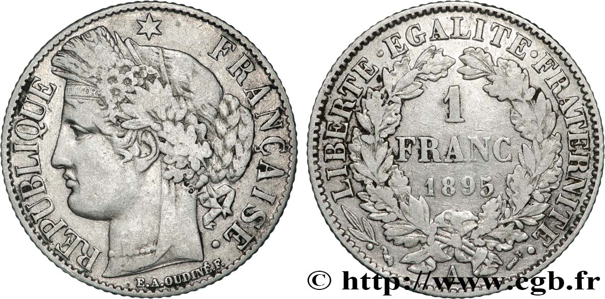 1 franc Cérès, Troisième République 1895 Paris F.216/13 VF 